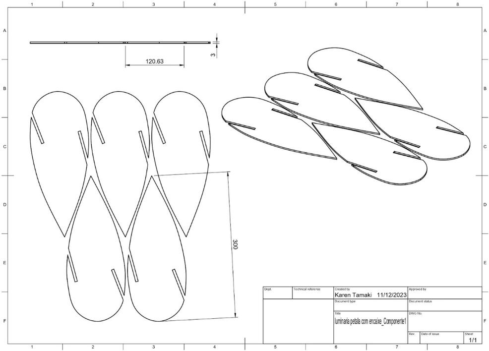 Desenho técnico das peças