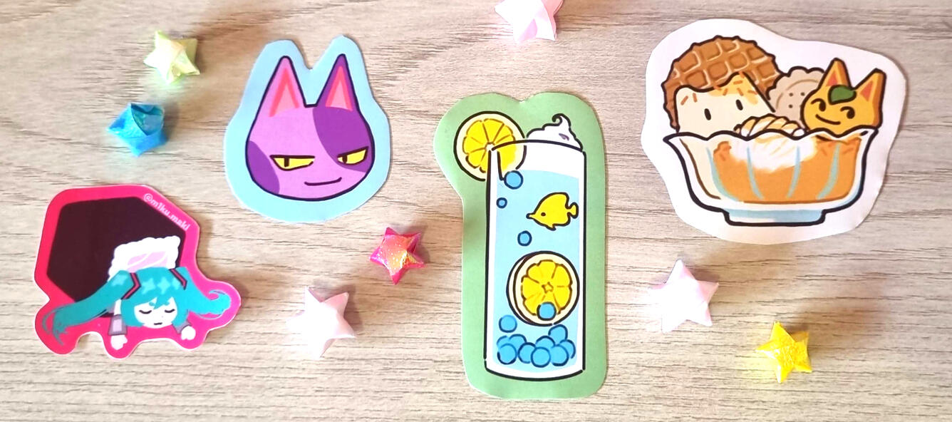 Adesivos de papel.