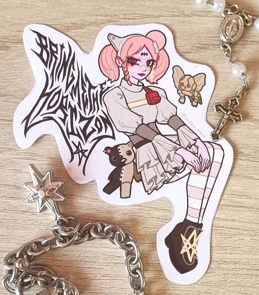 Adesivo de Bring Me The Horizon, em papel.