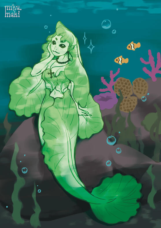 Original character, a mermaid made out of lettuce.